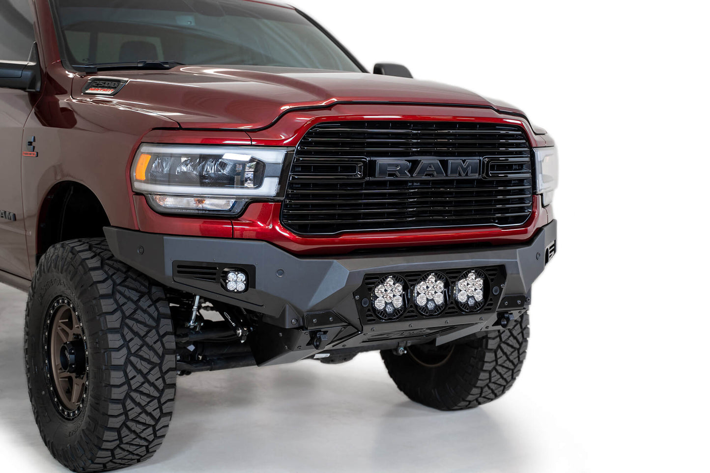 Installed on Car ADD Bomber Front Bumper (Baja Designs) | 2019-2023 RAM 2500/3500