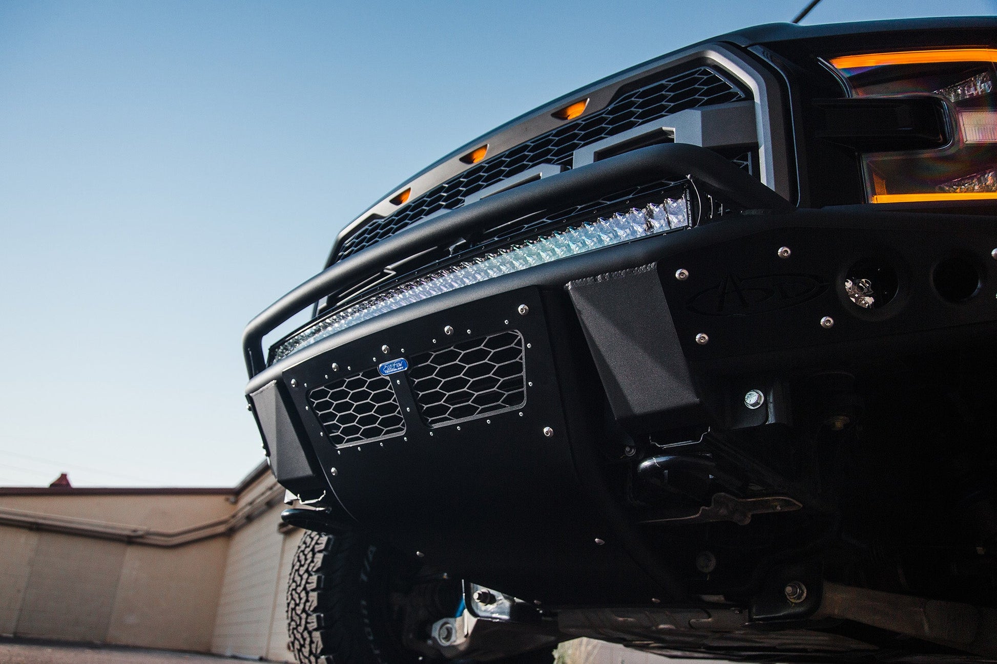 Installed on Car View from Bottom ADD Ford Stealth R Front Bumper | 2017-2020 Raptor | Heritage
