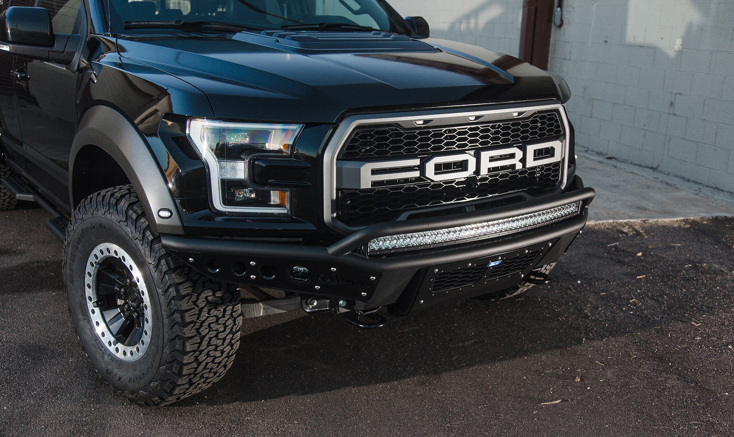 Installed on Car Front View ADD Ford Stealth R Front Bumper | 2017-2020 Raptor | Heritage