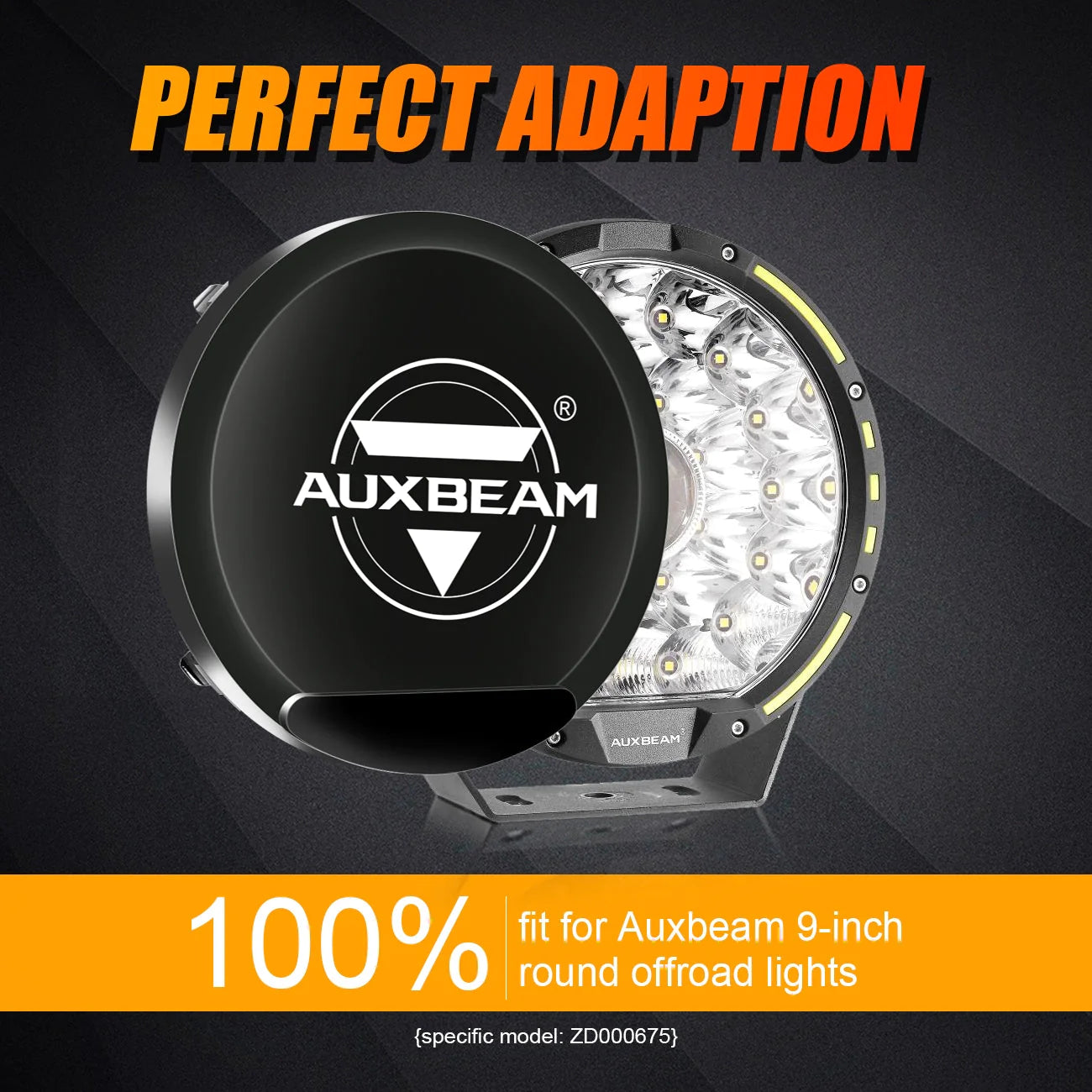 Auxbeam (2pcs/set) 9 INCH 270W 37776LM 360-PRO Series LED Driving Lights+Amber/Black Covers(Optional) for ATV UTV SIDE BY SIDE 4X4
