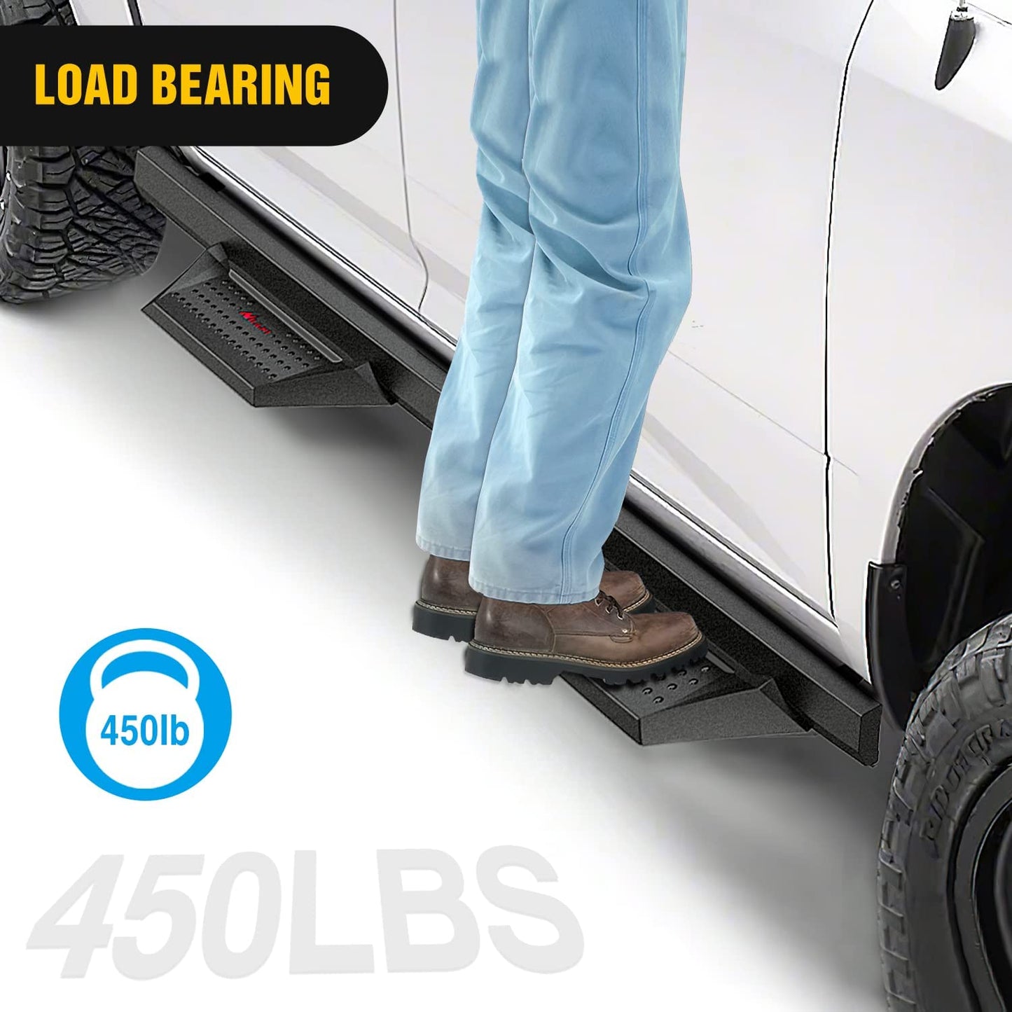 Load Bearing of Nilight Running Boards For 2007-2018 Chevy Silverado GMC Sierra 1500