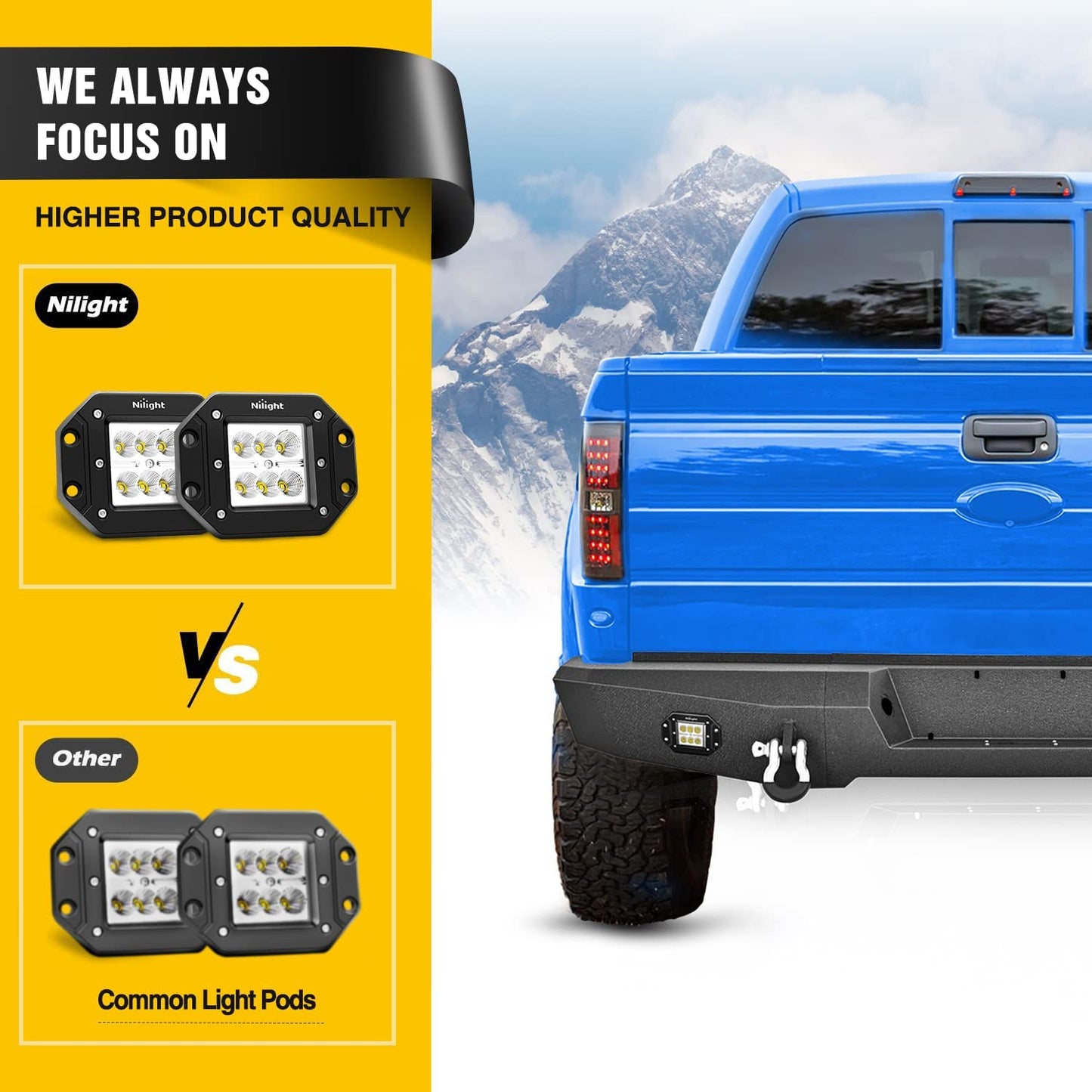 Special Quality Light Pods Nilight Rear Step Bumper For 2009-2014 Ford F-150