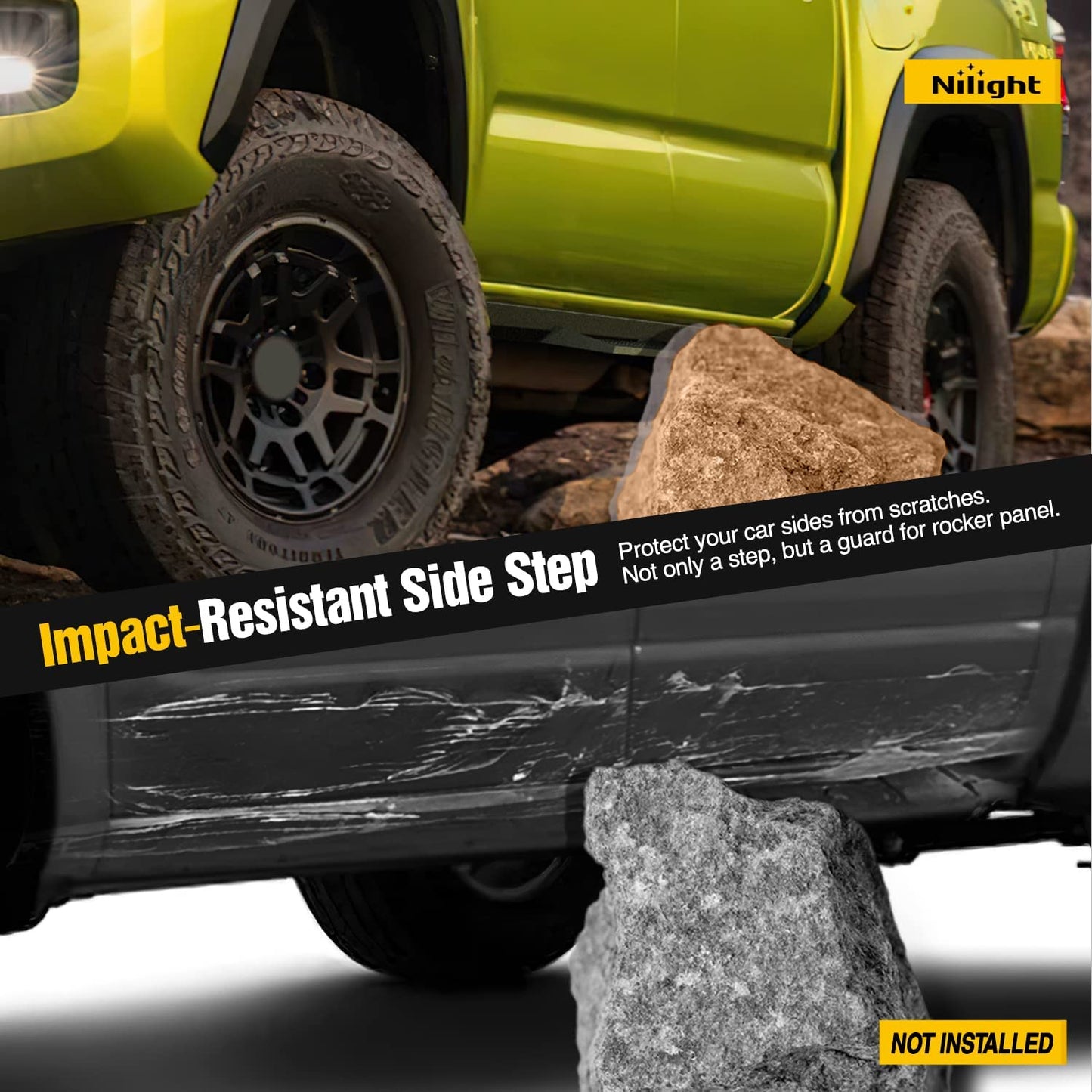 Impact-Resistant Side Step Nilight Running Boards For 2005-2022 Toyota Tacoma Double Cab