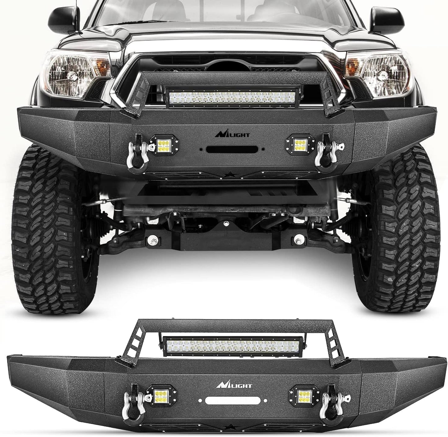 Nilight Front Bumper Full Width Steel For 14-21 Toyota Tundra