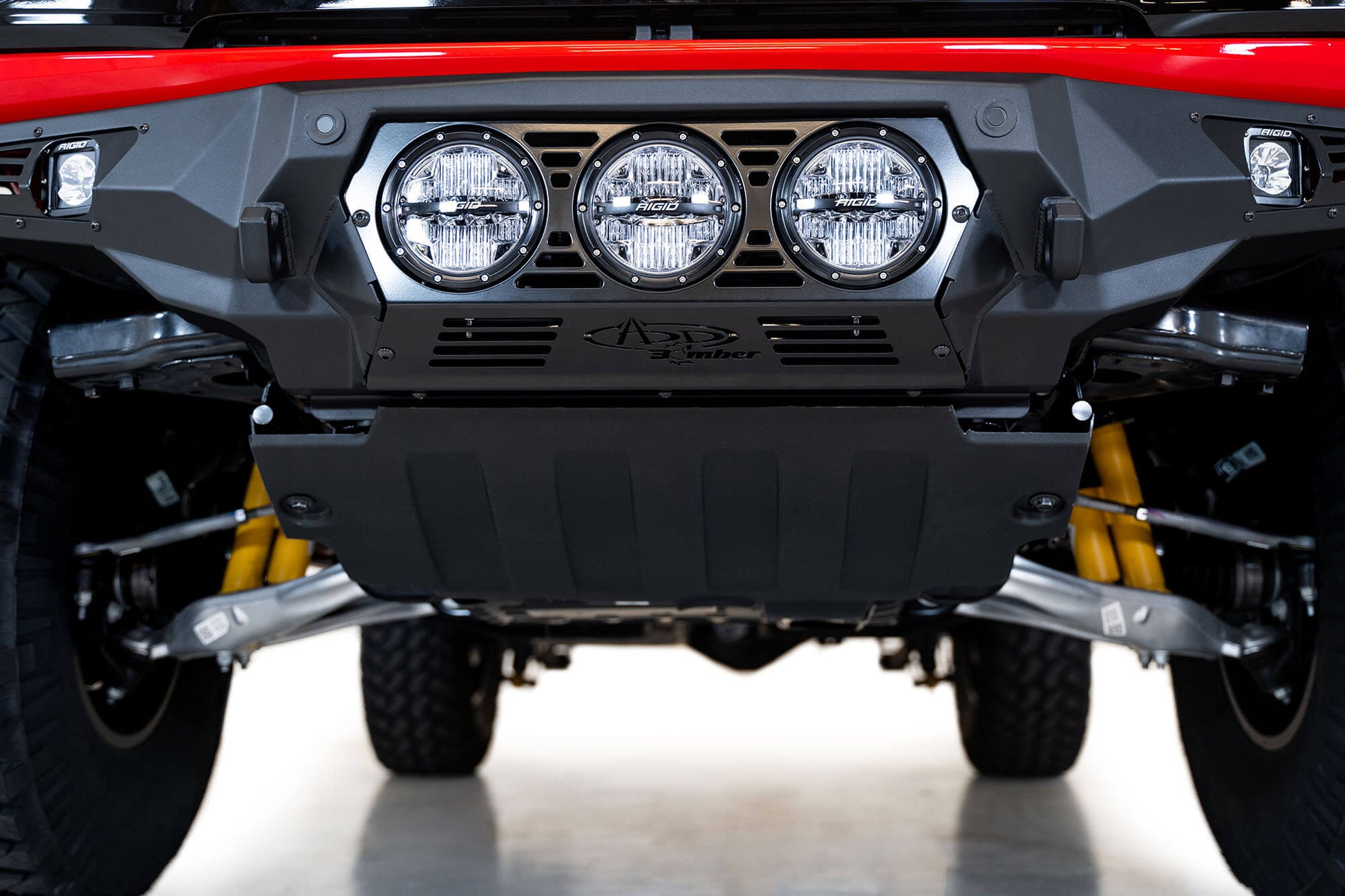 Installed on Car Close Front View ADD Bomber Front Bumper (Rigid) | 2021-2023 Ford Bronco