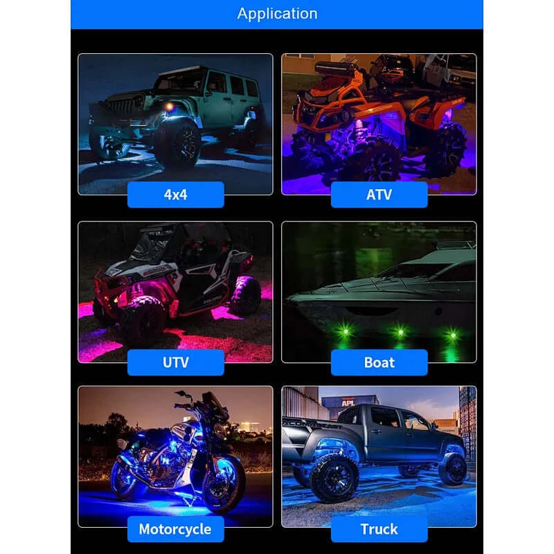 RGB LED Rock Light Kit Uncle Sam's Road 