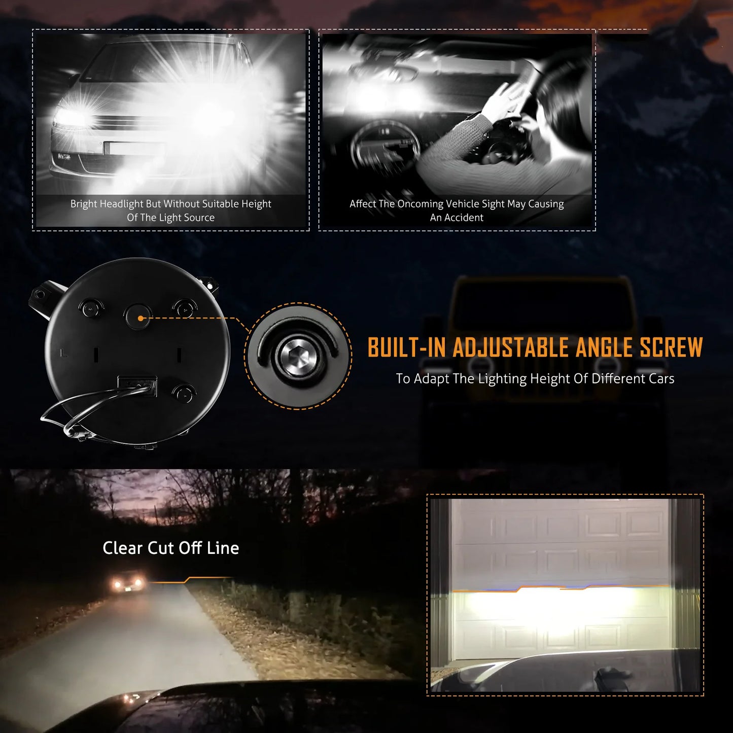 Auxbeam (2pcs/set) 9 inch RGB Headlights Replacement Bluetooth control