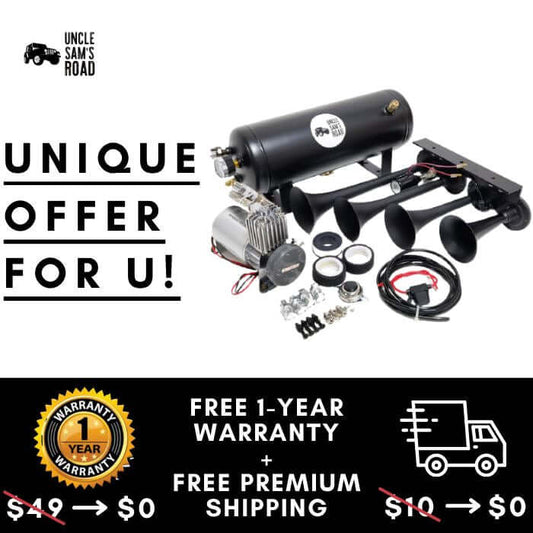 [UNIQUE OFFER] MasterBlaster 1.5Gal Horn Kit 4-Second Honk Time 