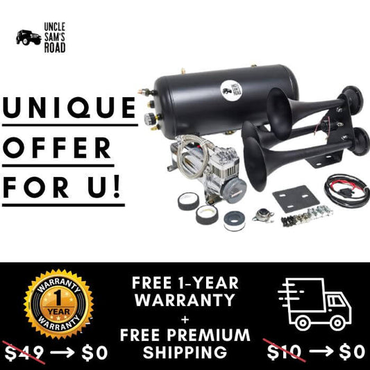 [UNIQUE OFFER] Hurricane 5Gal Train Horn Kit 10-Second Honk Time Black 
