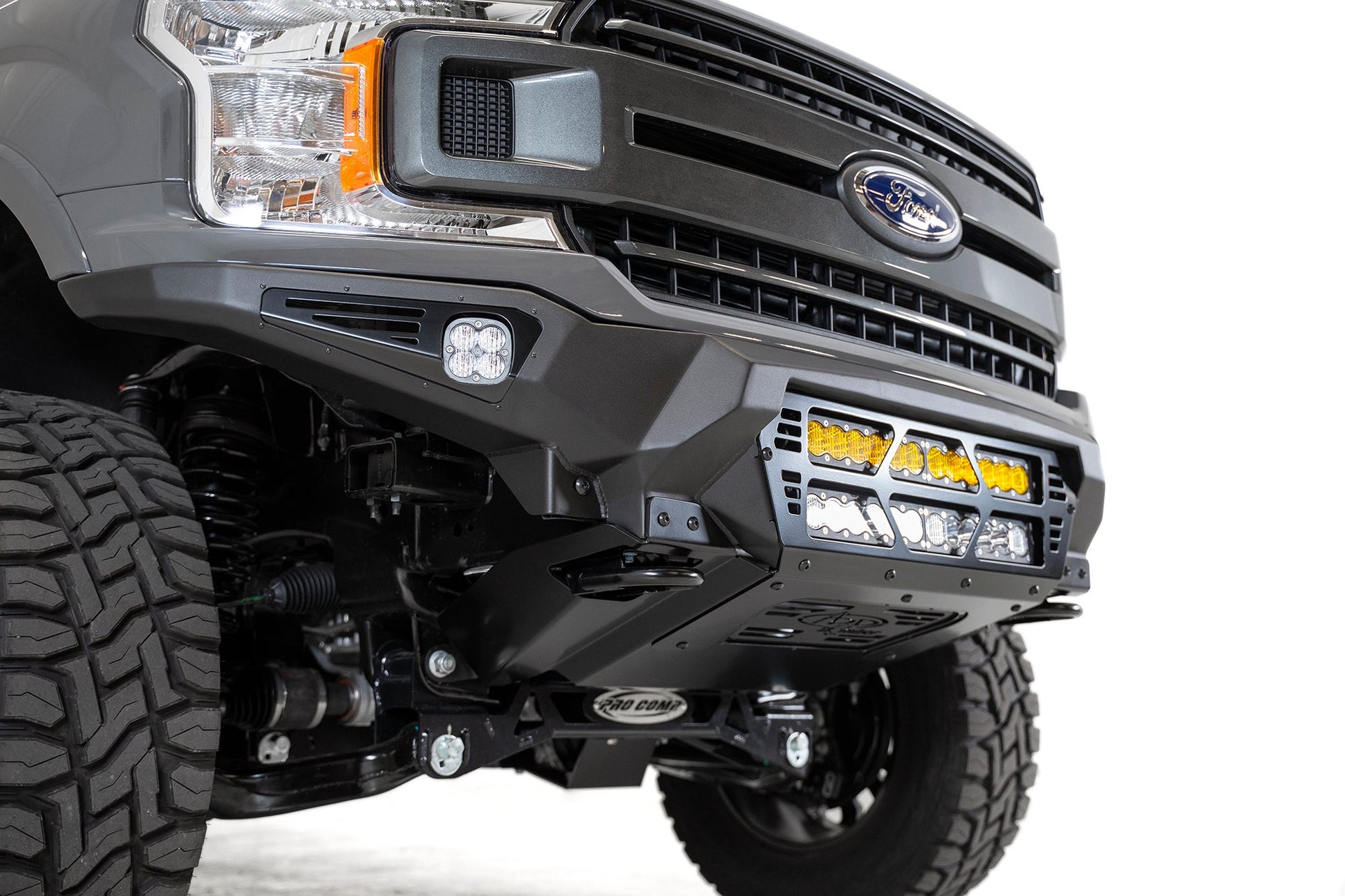 Installed on Car ADD Bomber Front Bumper | Dual 20" Light Bars | Heritage | 2018-2020 Ford F-150