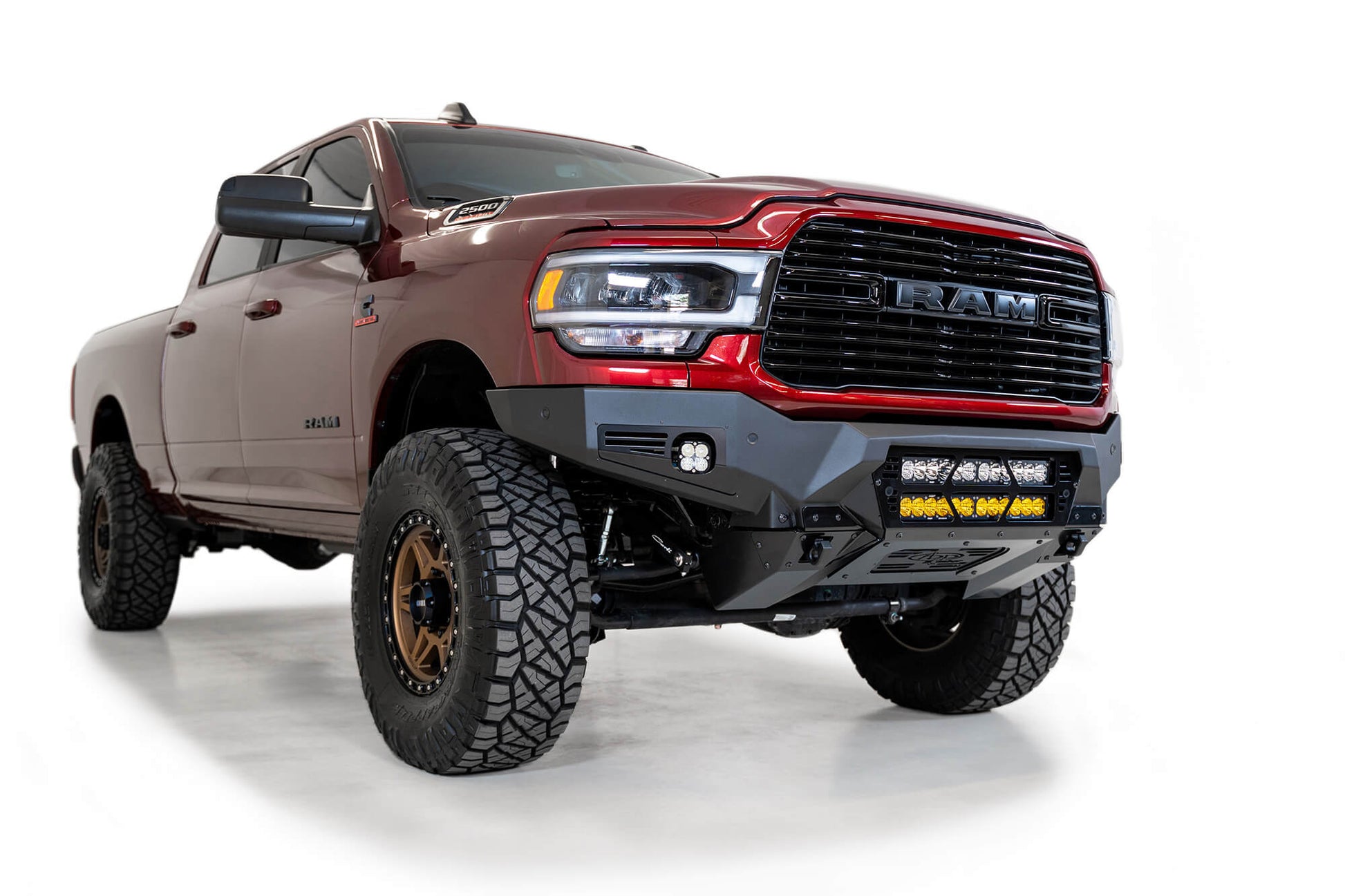 Installed on Car ADD Bomber Front Bumper (Dual 20 Inch Lights) | 2019-2023 RAM 2500/3500