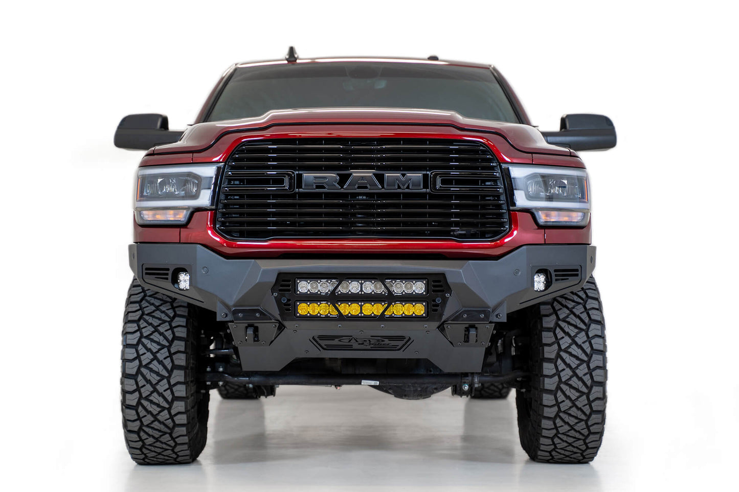 Installed on Car ADD Bomber Front Bumper (Dual 20 Inch Lights) | 2019-2023 RAM 2500/3500