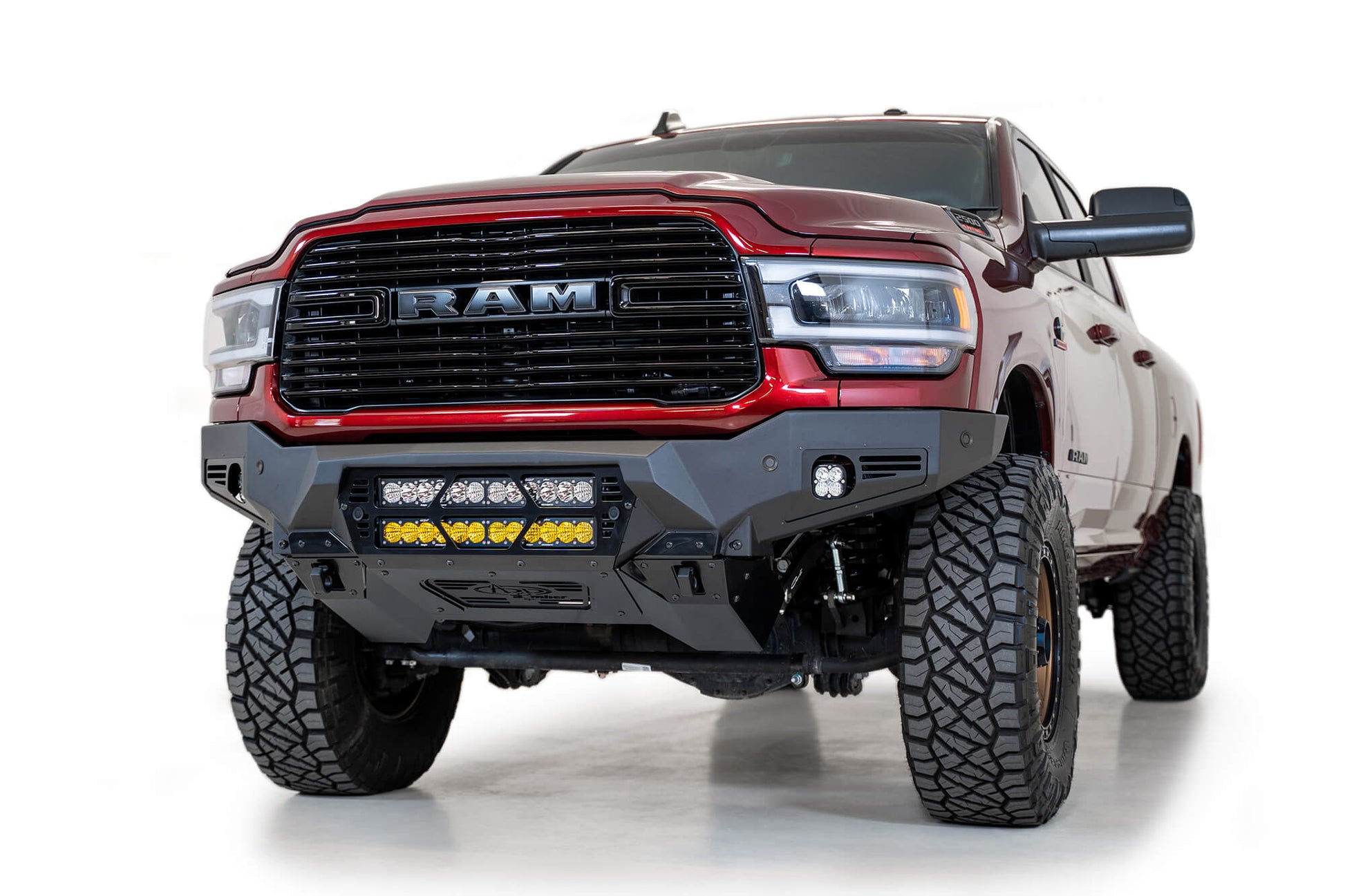 Installed on Car ADD Bomber Front Bumper (Dual 20 Inch Lights) | 2019-2023 RAM 2500/3500