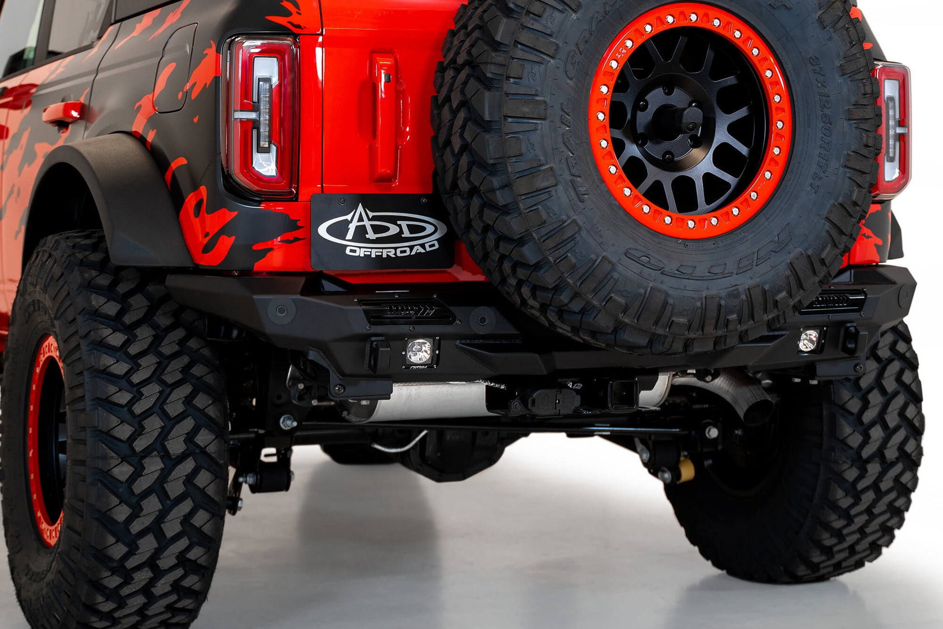 Installed on Car ADD Ford Stealth Fighter Rear Bumper | 2021-2023 Bronco