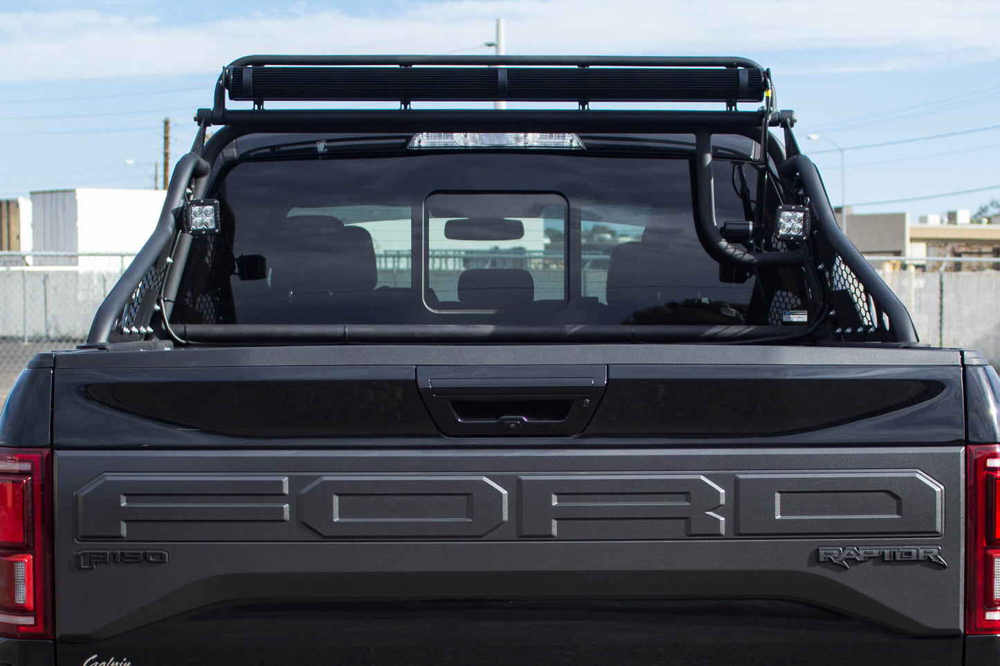Installed On Car From Behind View ADD Ford Race Series Chase Rack | F-150 Raptor