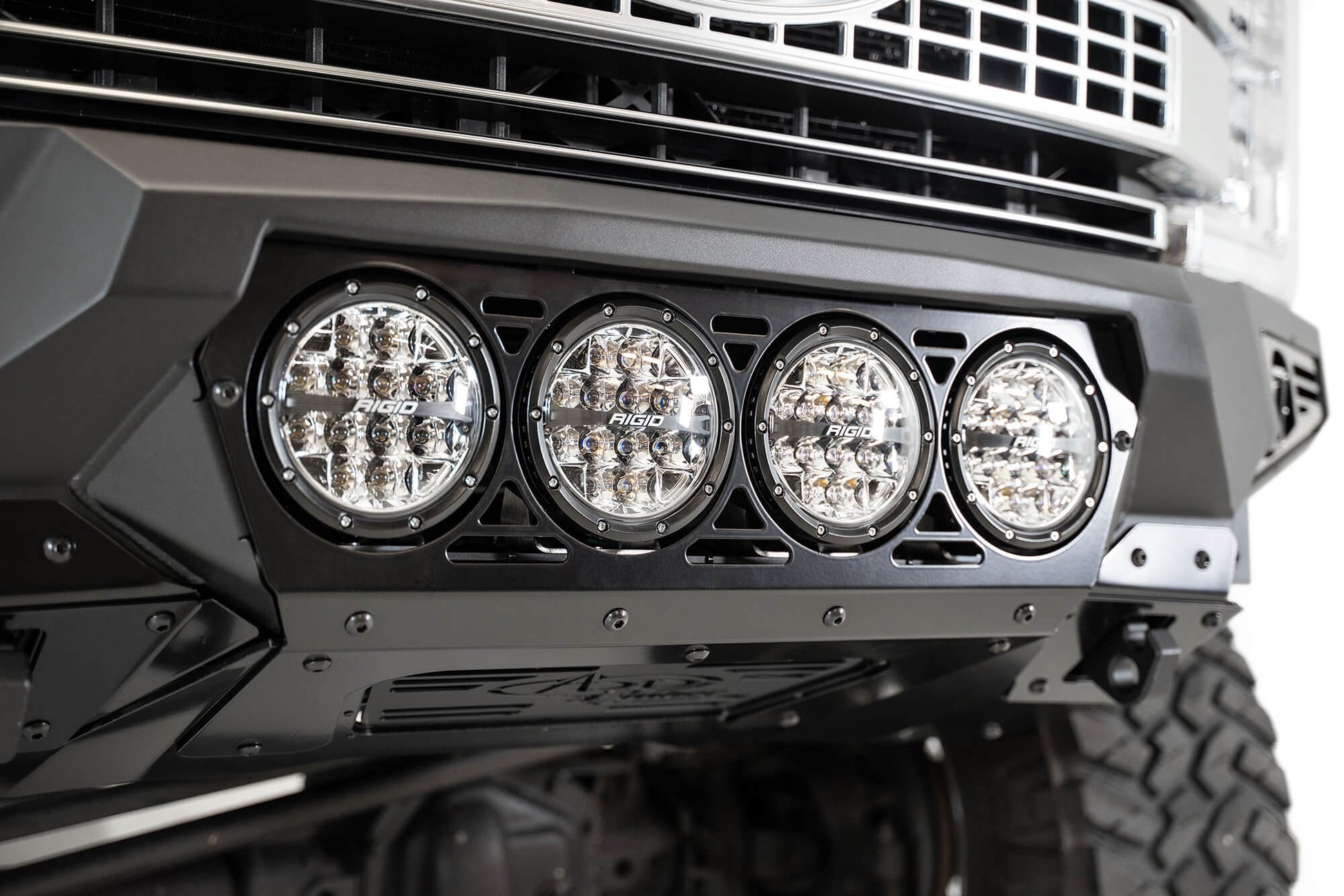 Round LED Lights of ADD Ford Bomber Front Bumper (RIGID) | 2017-2022 Super Duty