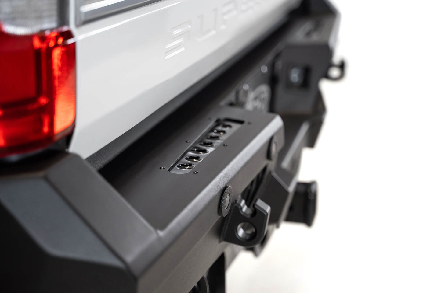 Close View of Installed ADD Bomber Ford HD Rear Bumper | 2017-2022 Super Duty