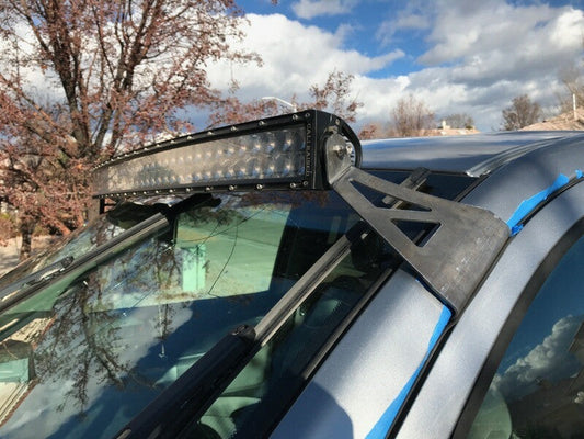 Installed on Car Cali Raised 52" Curved LED Light Bar Roof Brackets Kit | 2007-2021 Toyota Tundra
