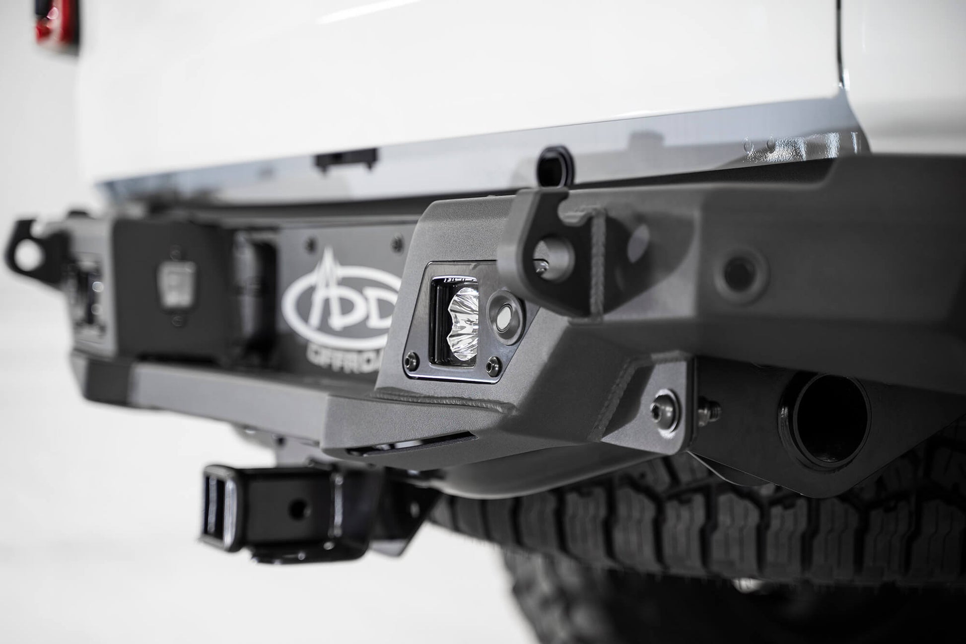 Installed on Car Close Look ADD 2020-2023 Jeep Gladiator JT Stealth Fighter Rear Bumper