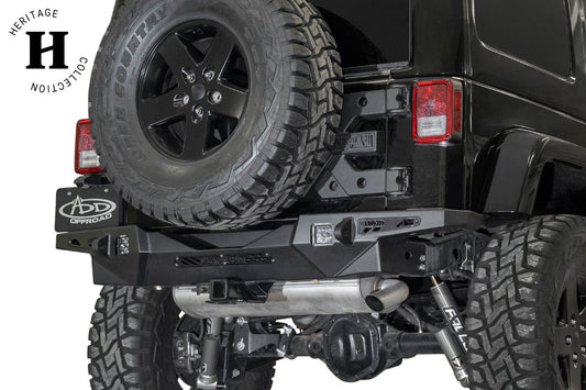 Installed on Car ADD Jeep Stealth Fighter Rear Bumper | 2007-2018 Wrangler JK | Heritage