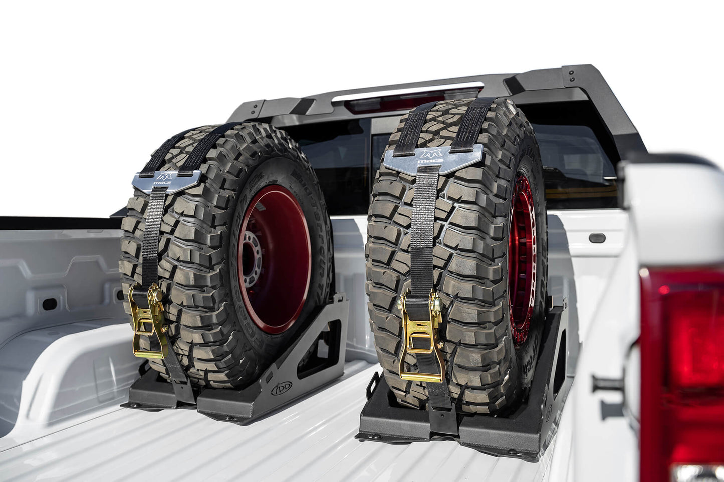 Wheels on Addictive Desert Designs Universal Tire Carrier