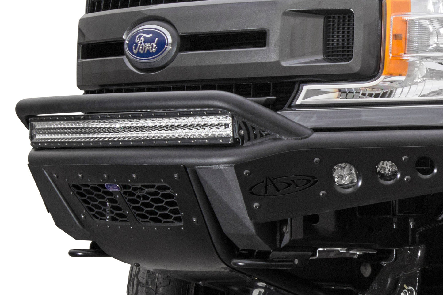 LED Light Bar on Installed ADD Stealth R Front Bumper | Heritage | 2018-2020 Ford F-150