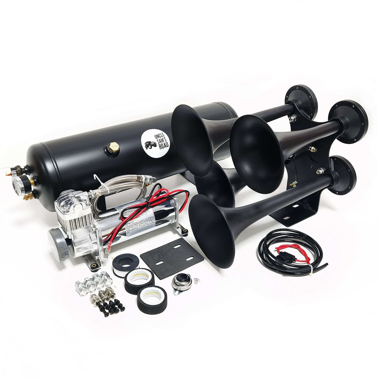 [UNIQUE OFFER] Cyclone 3Gal Train Horn Kit Uncle Sam's Road 