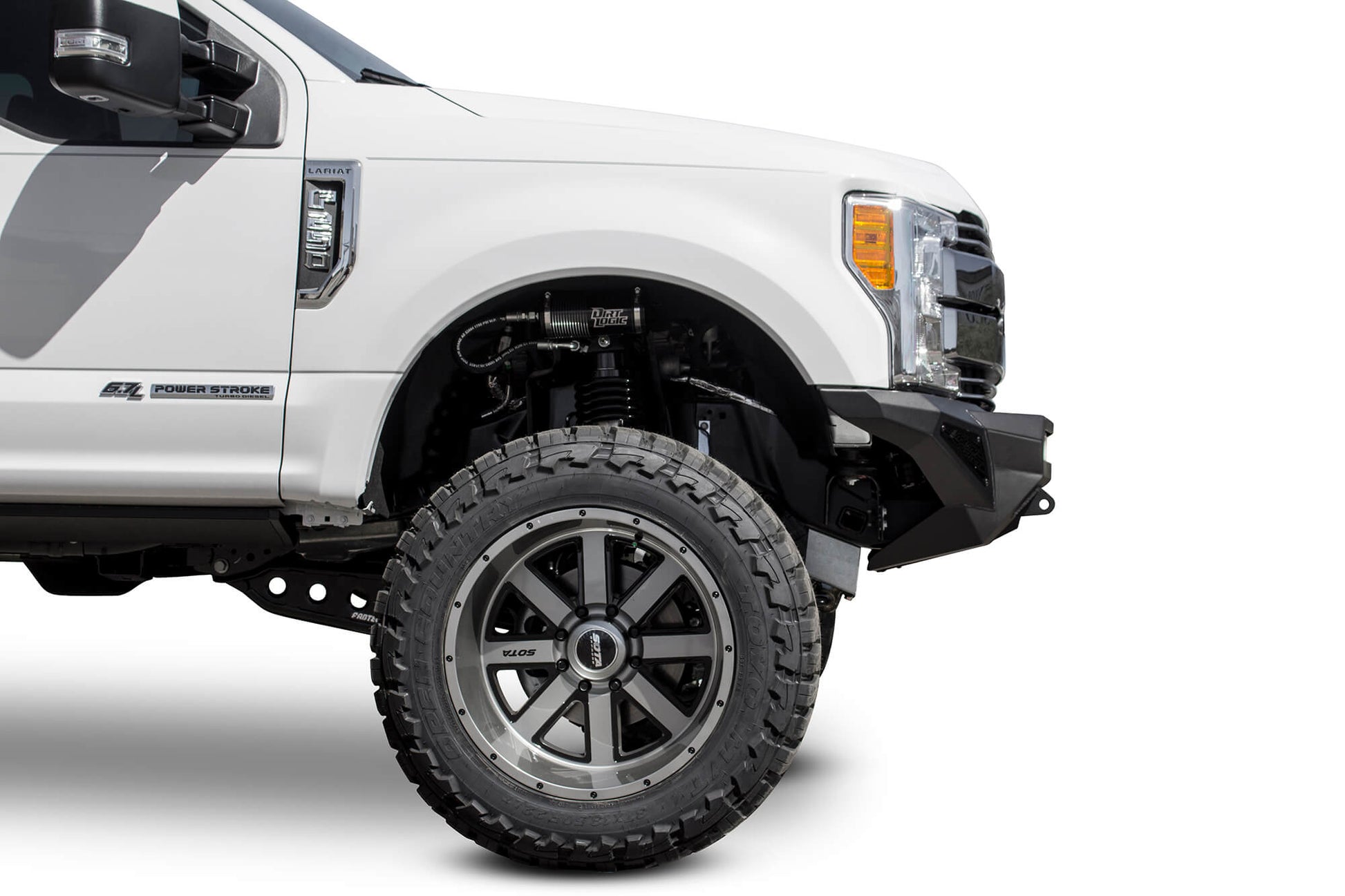 Side View of Installed ADD Stealth Fighter Winch Front Bumper | 2017-2022 Ford Super Duty