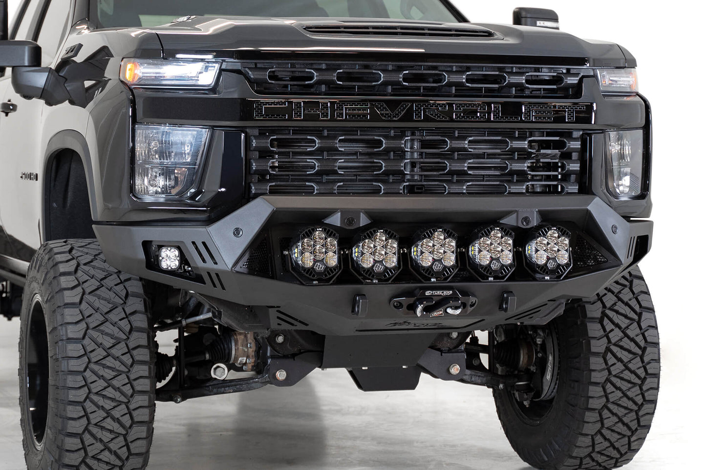 Installed on Car ADD Chevy Bomber HD Front Bumper | 2020-2023 Chevy 2500/3500