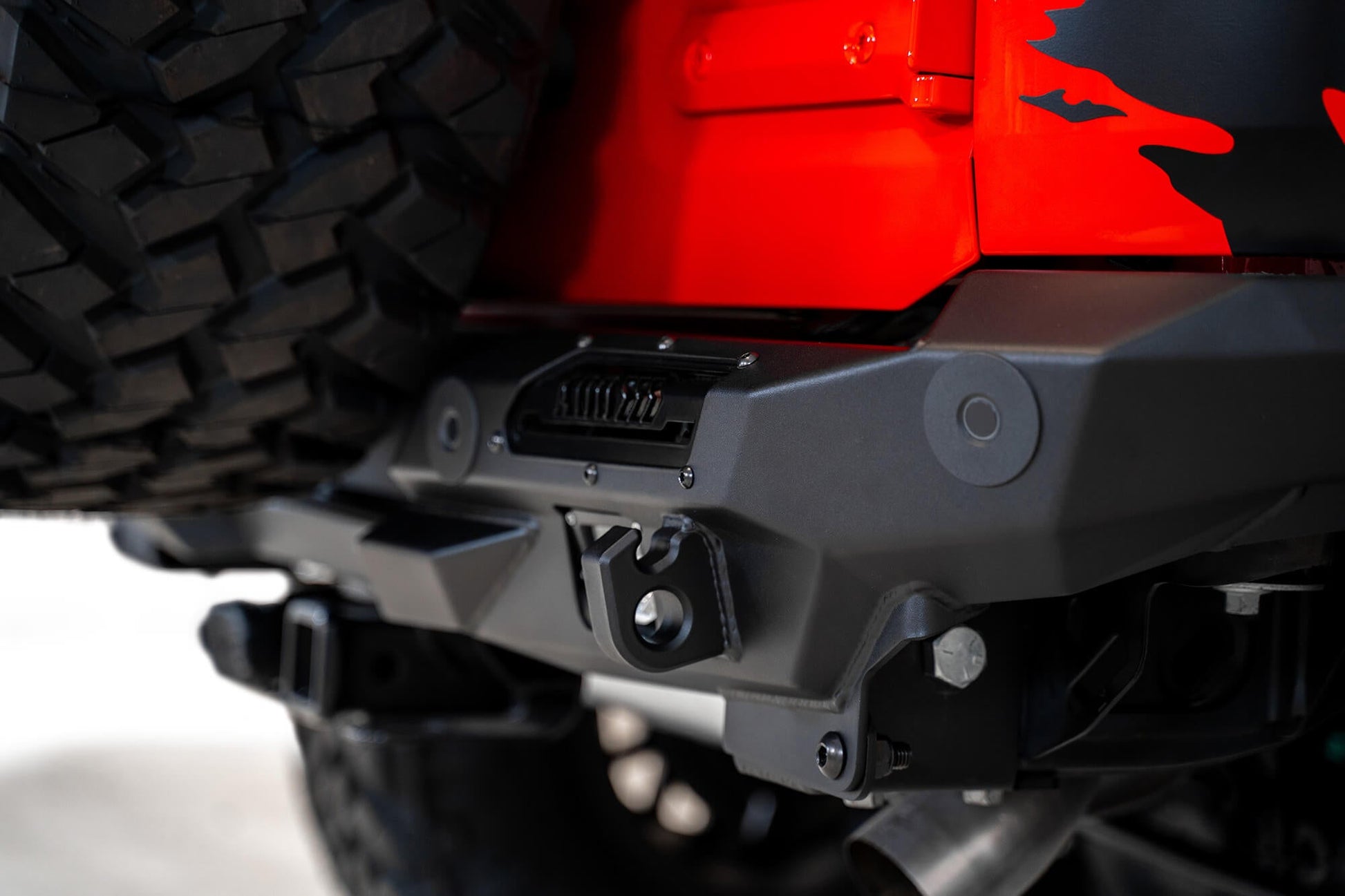 Close Up Installed ADD Ford Stealth Fighter Rear Bumper | 2021-2023 Bronco