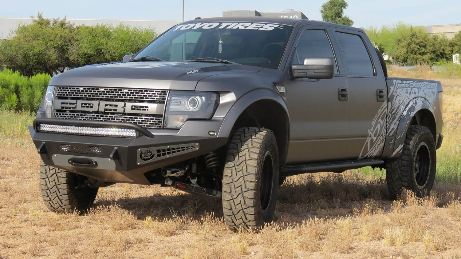 Installed on Car ADD Ford HoneyBadger Winch Front Bumper | Heritage | 2010-2014 Raptor